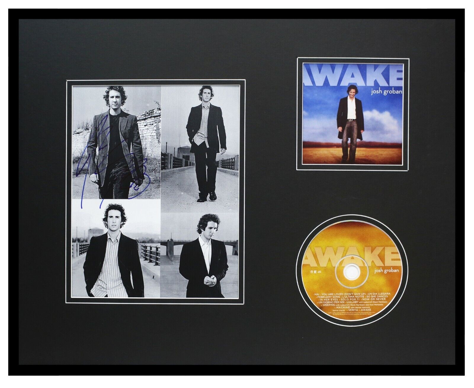 Josh Groban Signed Framed 16x20 Awake CD & Photo Display JSA