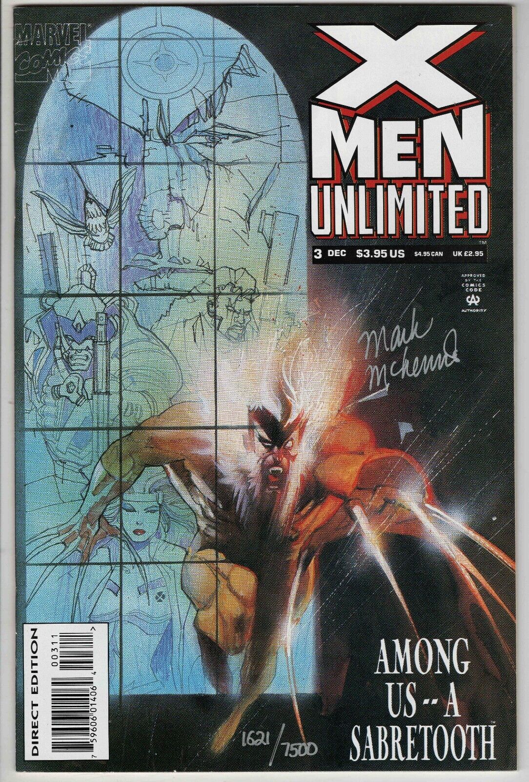 X Men Unlimited #3 SIGNED by Mark McKenna Ltd Edition 7500 Goldin LOA