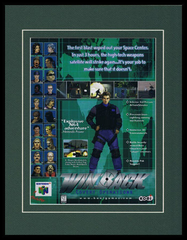 Winback Cover Operations 2000 N64 Framed 11x14 ORIGINAL Vintage Advertisement