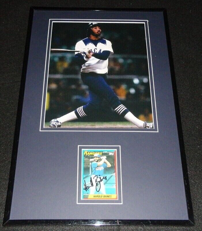 Harold Baines Signed Framed 11x17 Photo Display White Sox