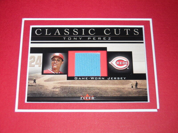 Tony Perez Framed 11x17 Game Used Jersey & Photo Display Reds Big Red Machine