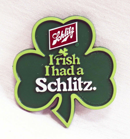 VINTAGE 1982 Schlitz Beer Malt Liquor Irish St Patrick's Day 2" Pinback Button