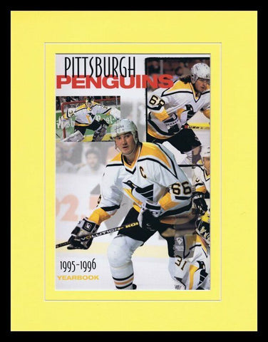 1995 Pittsburgh Penguins ORIGINAL Framed 11x14 Yearbook Cover Display Lemieux