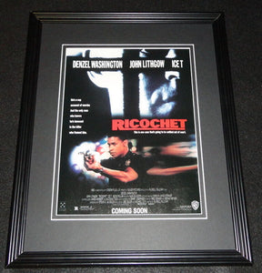 Ricochet 1992 Framed 11x14 ORIGINAL Advertisement Denzel Washington Jet Li