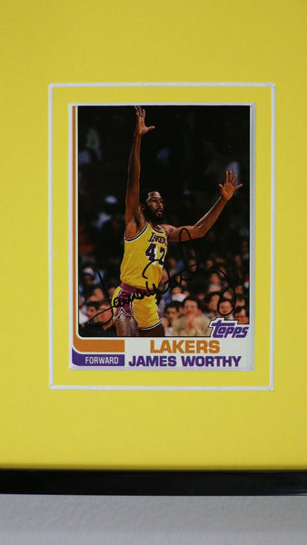 James Worthy Framed 16x20 Topps Archives Rookie Card & Photo Display Lakers