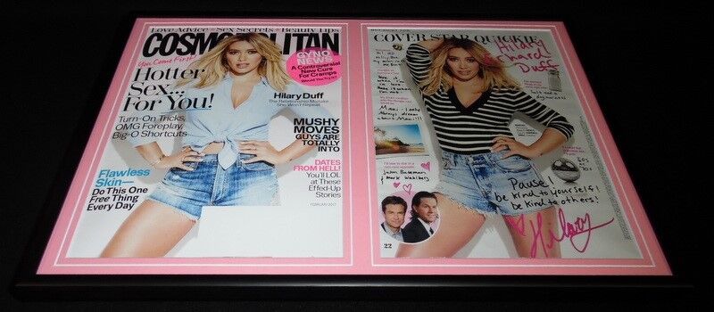 Hilary Duff Facsimile Signed Framed 12x18 Cosmo Magazine Cover & Photo Set