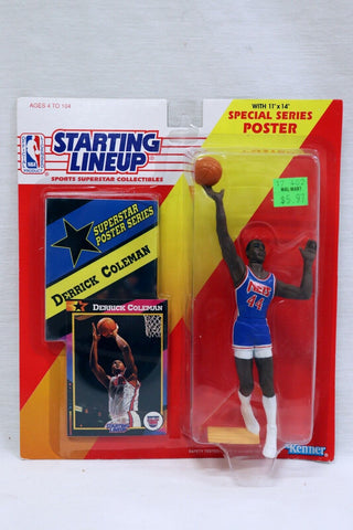 VINTAGE SEALED 1992 Starting Lineup SLU Derrick Coleman Action Figure Nets