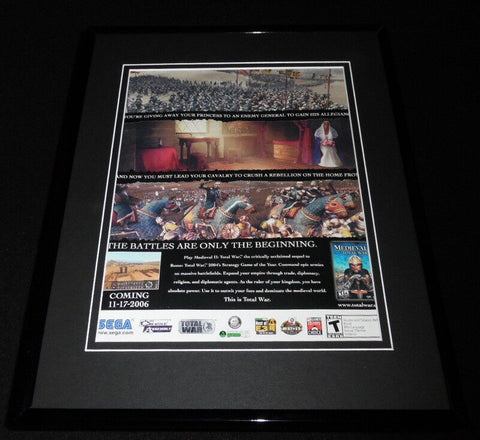 Medieval II Total War 2006 Sega Framed 11x14 ORIGINAL Advertisement 