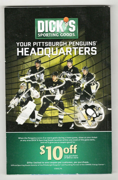 VINTAGE Oct 20 2011 Pittsburgh Penguins vs Montreal Canadiens Program MA Fleury