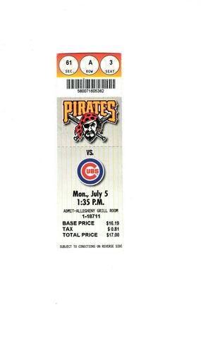 July 5 1999 Chicago Cubs @ Pittsburgh Pirates Ticket Sammy Sosa