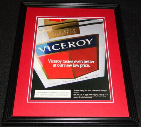 1989 Viceroy Cigarettes Framed 11x14 ORIGINAL Advertisement