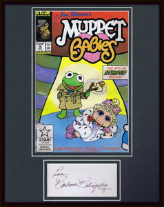 Barbara Billingsley Signed Framed 1987 Muppet Babies Nanny Comic Book Display