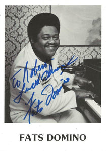 Fats Domino Signed 5x7 B/W Photo