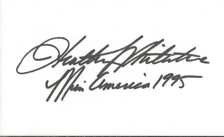 Heather Whitestone Signed 3x5 Index Card Miss America 1995 Inscription