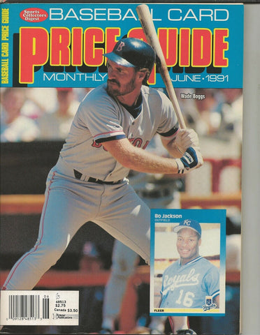 ORIGINAL Vintage June 1991 Baseball Card Price Guide Magazine w/ Card Sheet