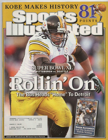 VINTAGE Jan 30 2006 Sports Illustrated Jerome Bettis Steelers Kobe Bryant 81 Pts