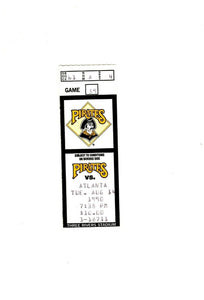 Aug 9 1990 Montreal Expos @ Pittsburgh Pirates Ticket Bobby Bonilla 2 HR