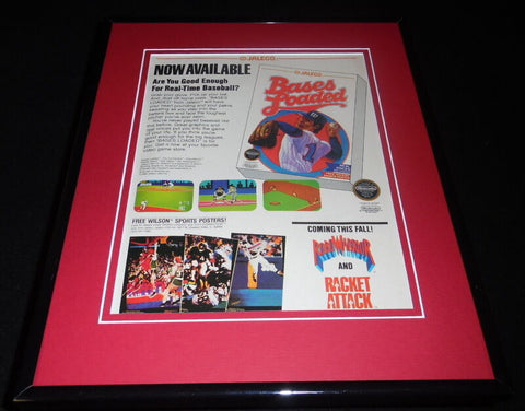 Bases Loaded 1988 NES Nintendo 11x14 Framed ORIGINAL Vintage Advertisement