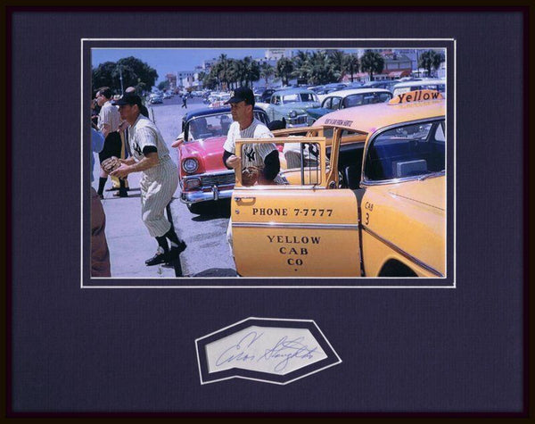 Enos Slaughter Signed Framed 11x14 Photo Display Yankees Spring Training