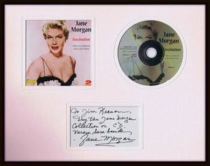 Jane Morgan Signed Framed 11x14 Note & Fascination CD Display