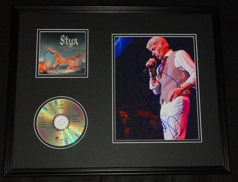 Dennis Deyoung Signed Framed 16x20 Sketch & Styx CD Display