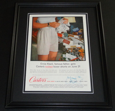 1959 Carter's Underwear Ernie Klack 11x14 Framed ORIGINAL Vintage Advertisement