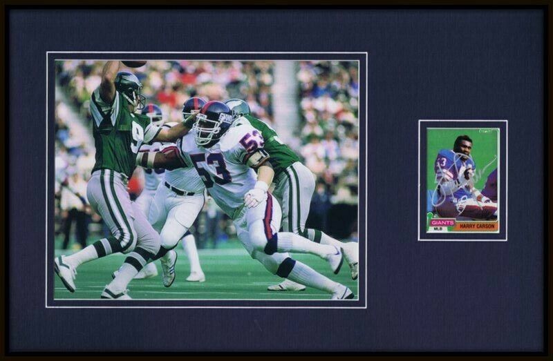 Harry Carson Signed Framed 11x17 Photo Display New York Giants