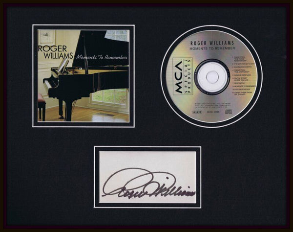 Roger Williams Signed Framed 11x14 Moments to Remember CD & Photo Display 