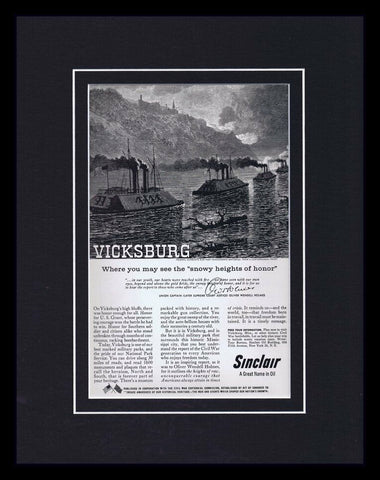 1960 Sinclair Oil / Vicksburg MS Framed 11x14 ORIGINAL Vintage Advertisement 