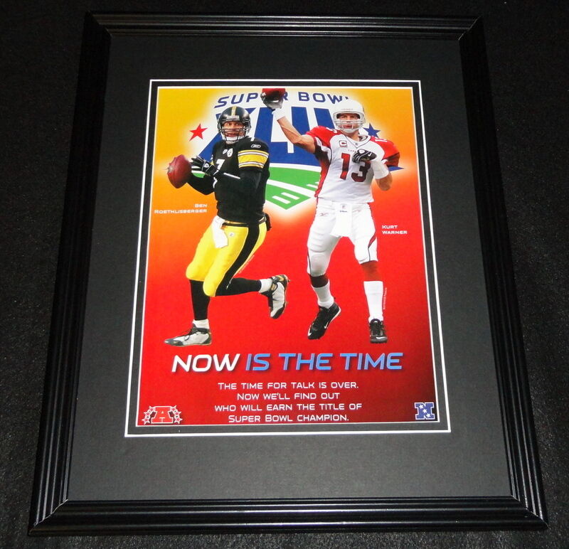 2009 Super Bowl XLIII Cardinals Steelers Framed 11x14 Photo Display Kurt Warner