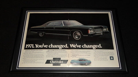 1971 Chevrolet Caprice Framed 12x18 ORIGINAL Advertisement 