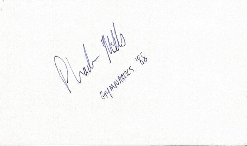 Phoebe Mills Signed 3x5 Index Card Olympian