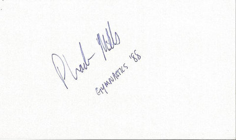 Phoebe Mills Signed 3x5 Index Card Olympian