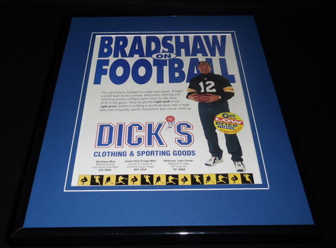 Terry Bradshaw 1994 Dick's Sports Framed 11x14 ORIGINAL Vintage Advertisement