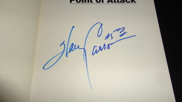 Harry Carson Signed 1987 Point of Attack Hardback Book JSA Giants