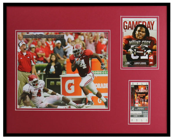 2009 Alabama vs Arkansas Framed 16x20 Photo & Repro Ticket & Program Cover Set