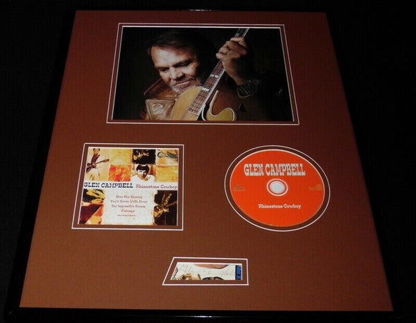 Glen Campbell Signed Framed 16x20 Greatest Hits CD & Photo Set JSA