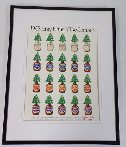 1988 DeKuyper Schnapps / Christmas Framed 11x14 ORIGINAL Vintage Advertisement 