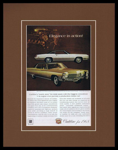 1968 Cadillac Eldorado Framed 11x14 ORIGINAL Vintage Advertisement 