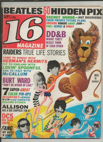 ORIGINAL Vintage September 1966 16 Magazine Beatles Rolling Stones