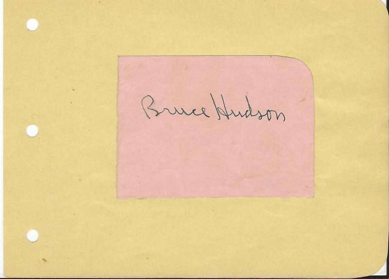 Bruce Hudson Signed Vintage Album Page 