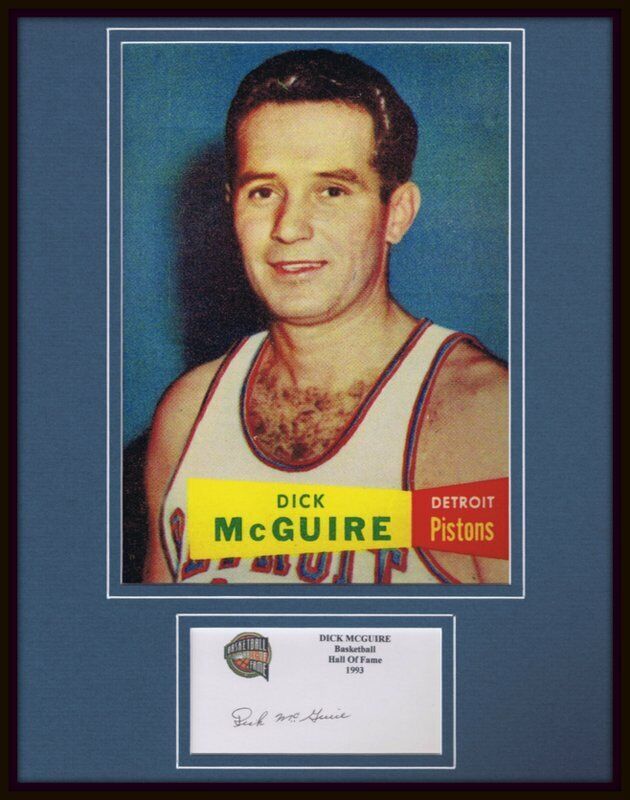 Dick McGuire Signed Framed 11x14 Photo Display Pistons North Carolina