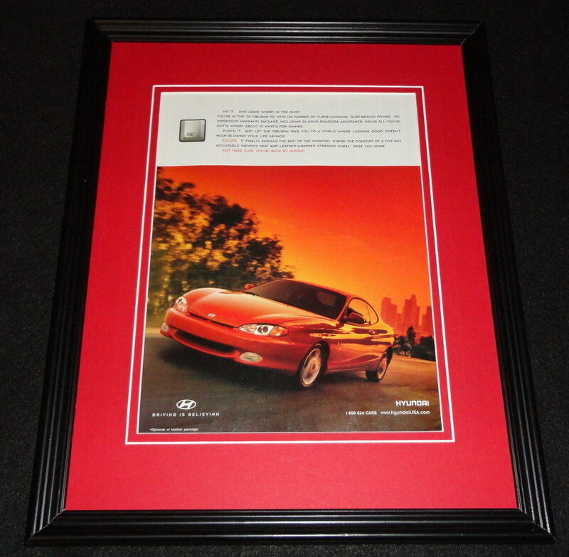 1998 Hyundai Tiburon FX Framed 11x14 ORIGINAL Advertisement