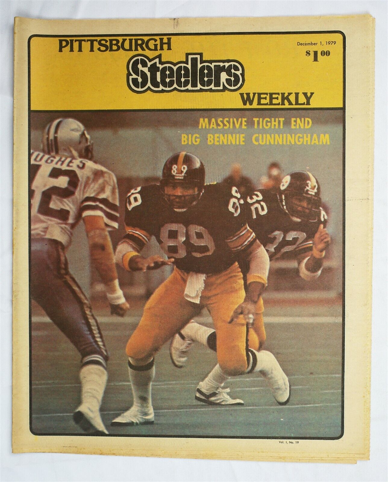  VINTAGE Dec 1 1979 Pittsburgh Steelers Weekly Magazine Bennie Cunningham