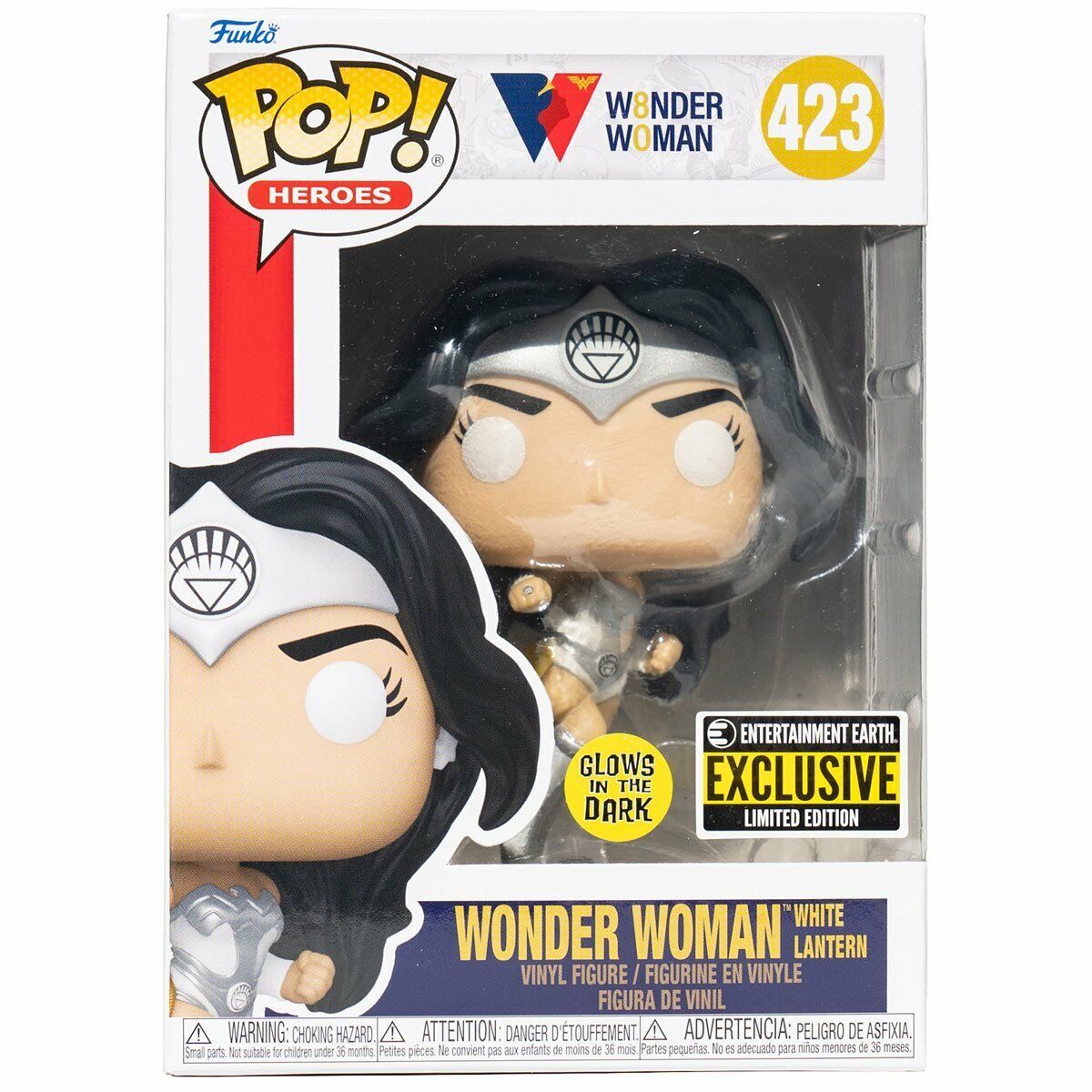 NEW SEALED Funko Pop Figure Wonder Woman White Lantern Glow GITD EE Exclusive