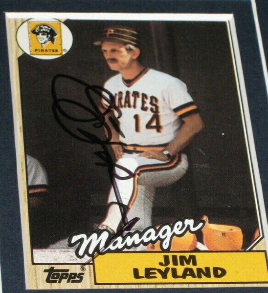 Jim Leyland Signed Framed 11x17 Photo Display Tigers