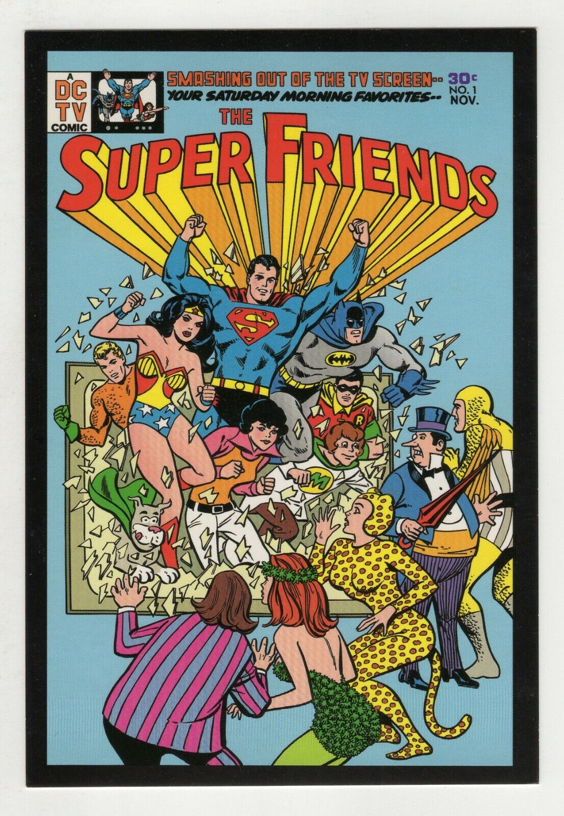 Super Friends #1 4x5" Cover Postcard 2010 DC Comics Superman Batman Wonder Twins