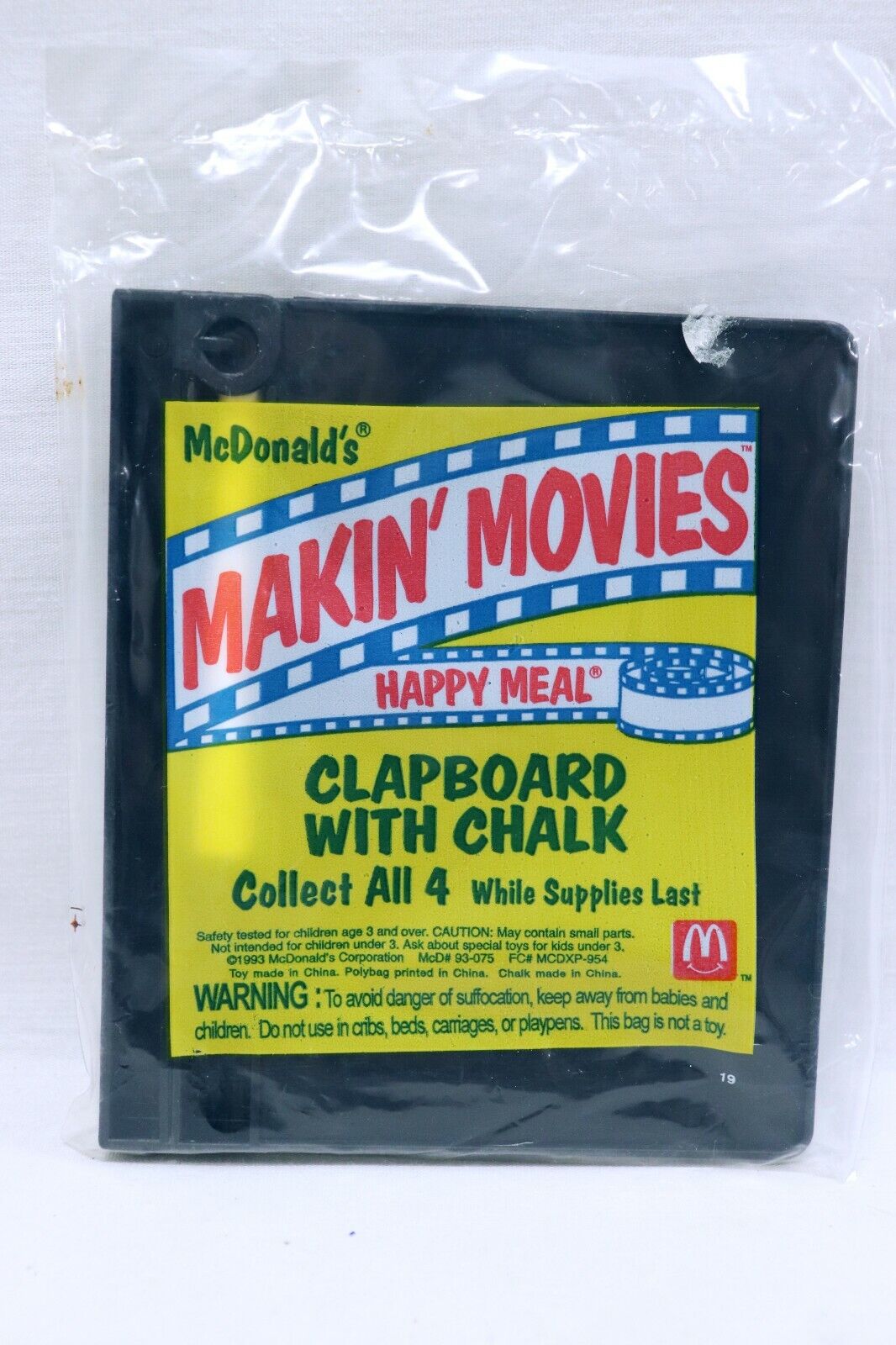 VINTAGE SEALED 1993 McDonald's Makin Movies Clapboard With Chalk Set