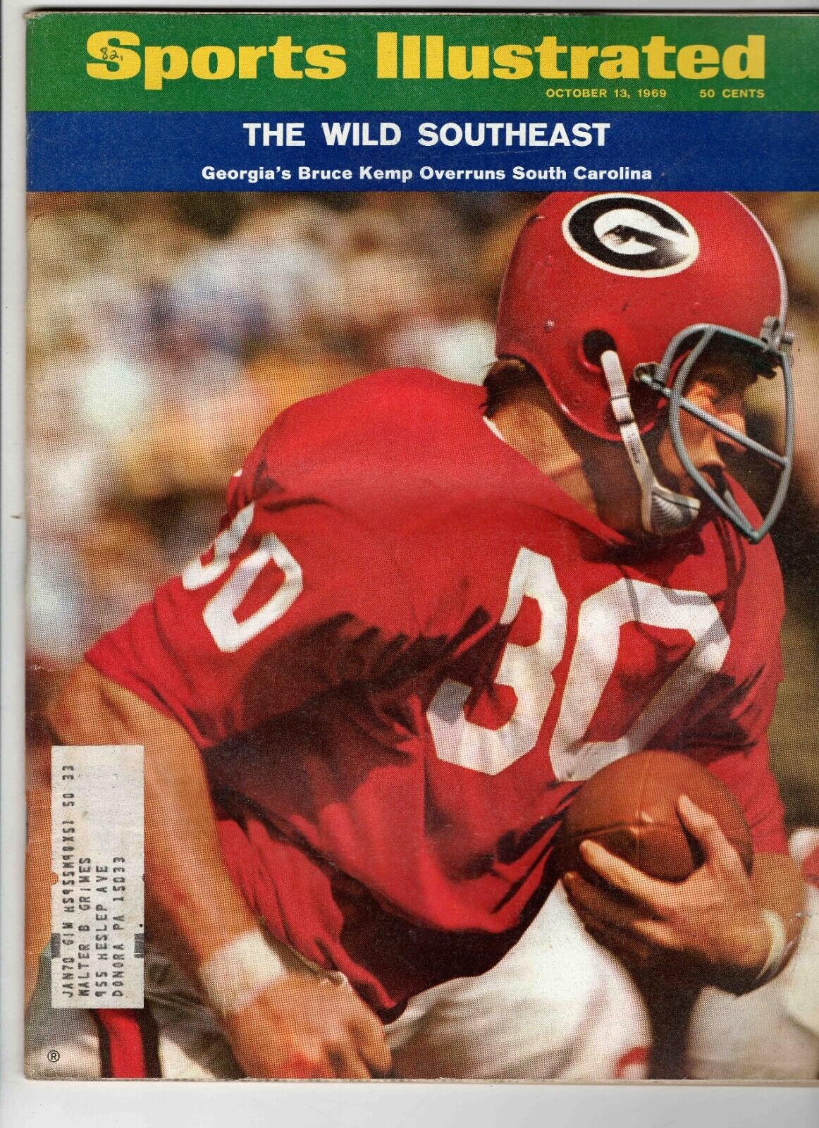 Oct 13 1969 Sports Illustrated Magazine Bruce Kemp Georgia