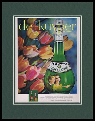 1965 De Kuyper Creme de Menthe Framed 11x14 ORIGINAL Vintage Advertisement